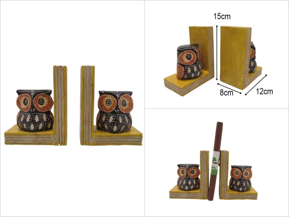sd51084 ahşap baykuşlu kitap tutacağı - 1