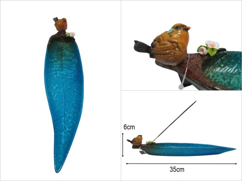 sd51128 dekoratif kuş dekorlu yaprak tütsülük - 