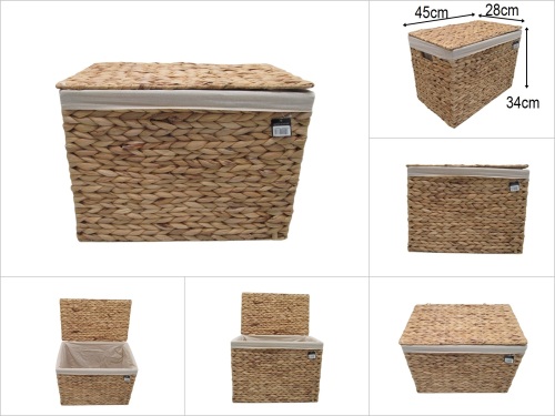 sd51180 dekoratif no1 kapaklı dikdörtgen derin hasır sepet - 