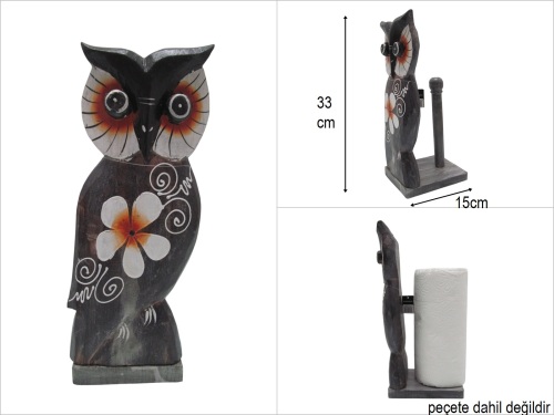 sd51194 baykuş figürlü ahşap kağıt havluluk - 