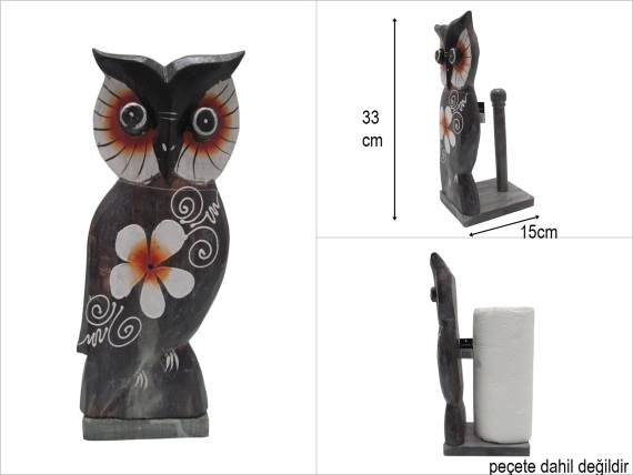 sd51194 baykuş figürlü ahşap kağıt havluluk - 1
