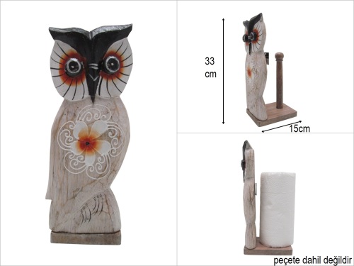 sd51196 baykuş figürlü ahşap kağıt havluluk - 