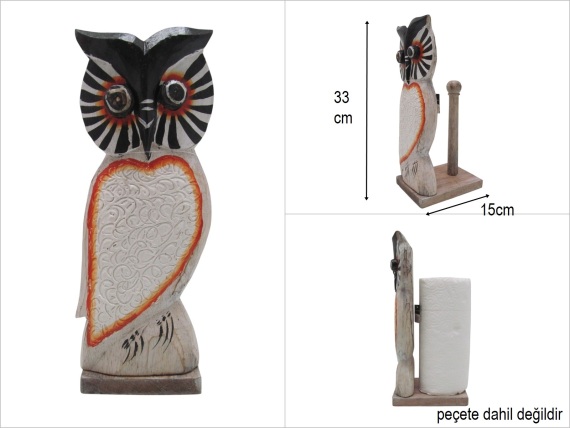 sd51197 baykuş figürlü ahşap kağıt havluluk - 1