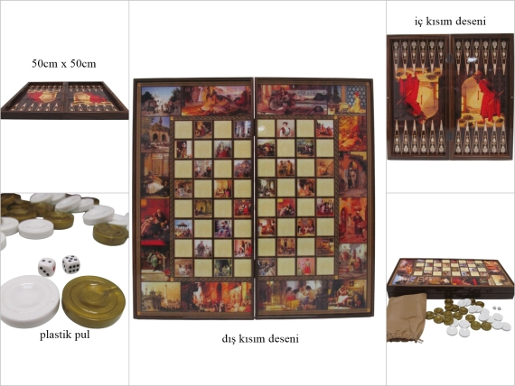 sd51205 dekoratif Osmanlı tavla - 1