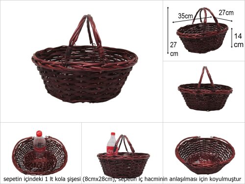 sd51272 sapları katlanan kahverengi (gül ağacı tonu) sepet - 