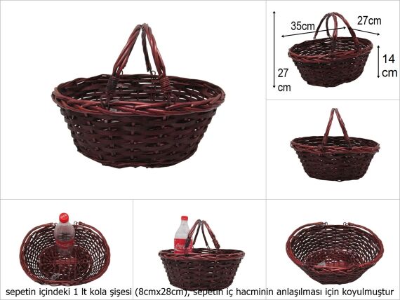 sd51272 sapları katlanan kahverengi (gül ağacı tonu) sepet - 1