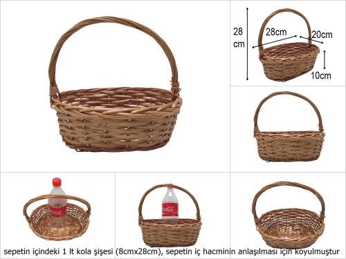 sd51275 üstten saplı no1 oval bal rengi sepet - 