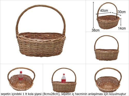 sd51277 üstten saplı no3 oval bal rengi sepet - 