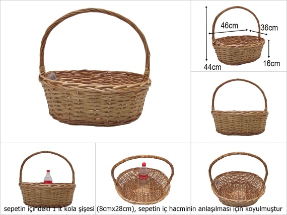 sd51278 üstten saplı no4 oval bal rengi sepet - 1