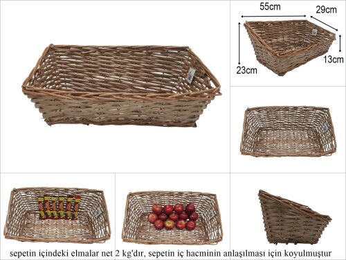 sd51282 önü alçak arkası yüksek no3 köşeli sepet - 