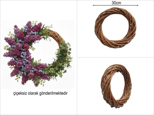 sd51286 yuvarlak söğüt çember yapay çiçek çelengi - 