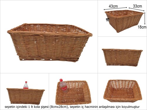 sd51294 bal rengi dikdörtgen söğüt sepet - 
