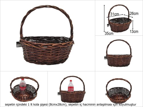 sd51300 no2 kahverengi oval üstten saplı hasır sepet - 