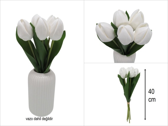 sd51319 yapay ıslak beyaz lale demeti 5 li - 1