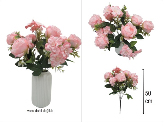 sd51320 dekoratif pembe yapay iri gül demeti - 1