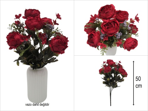 sd51325 dekoratif yapay kırmızı erengül şakayık demeti - 