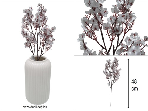 sd51340 dekoratif yapay gümüş çiçek dalı - 