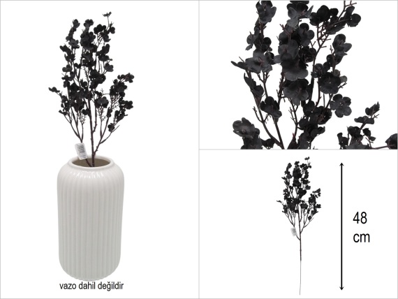 sd51343 dekoratif yapay siyah çiçek dalı - 1