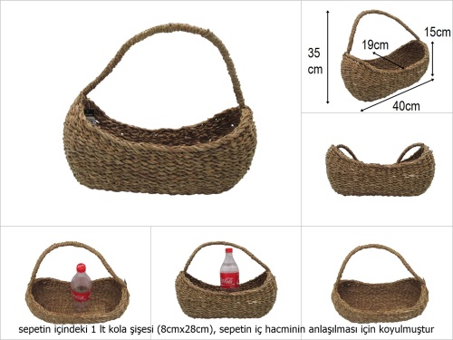 sd51360 üstten saplı no1 gondol hasır sepet - 