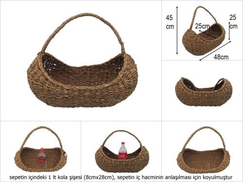 sd51361 üstten saplı no2 gondol hasır sepet - 