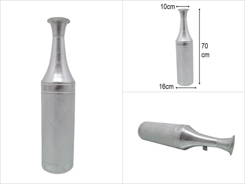 sd51365 dekoratif eskitme gümüş renkli dövme metal vazo - 