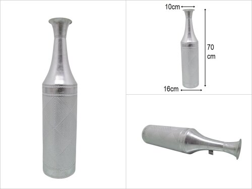 sd51365 dekoratif eskitme gümüş renkli dövme metal vazo - 