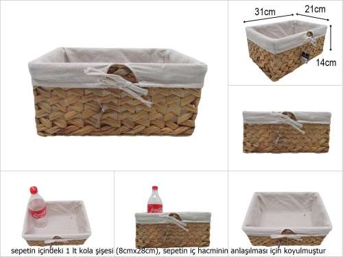 sd51382 no2 dikdörtgen hasır sepet - 