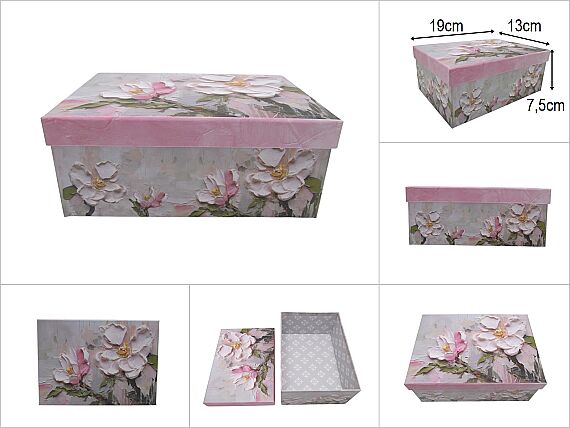 sd51416 dikdörtgen no1 çiçek desenli karton hediye kutusu - 1