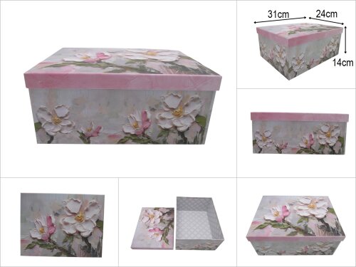 sd51422 dikdörtgen no7 çiçek desenli karton hediye kutusu - 