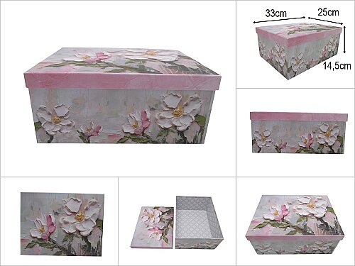 sd51423 dikdörtgen no8 çiçek desenli karton hediye kutusu - 