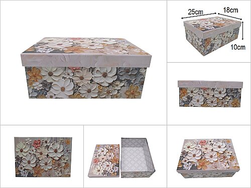 sd51429 dikdörtgen no4 çiçek desenli karton hediye kutusu - 