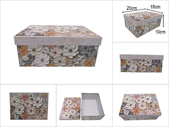 sd51429 dikdörtgen no4 çiçek desenli karton hediye kutusu - 1