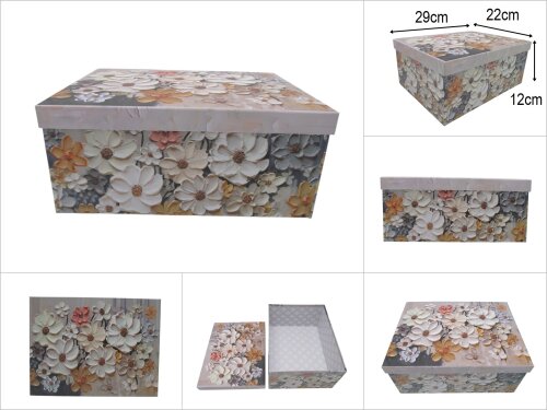 sd51431 dikdörtgen no6 çiçek desenli karton hediye kutusu - 