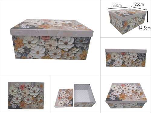 sd51433 dikdörtgen no8 çiçek desenli karton hediye kutusu - 