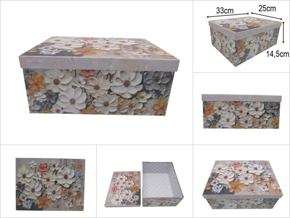 sd51433 dikdörtgen no8 çiçek desenli karton hediye kutusu - 1