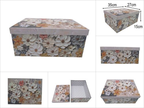 sd51434 dikdörtgen no9 çiçek desenli karton hediye kutusu - 