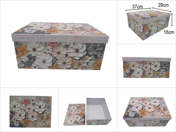 sd51435 dikdörtgen no10 çiçek desenli karton hediye kutusu - 1