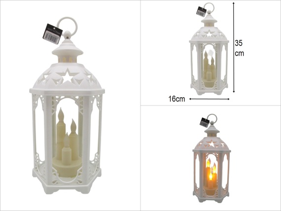 sd51440 yıldızlı beyaz plastik fener - 1