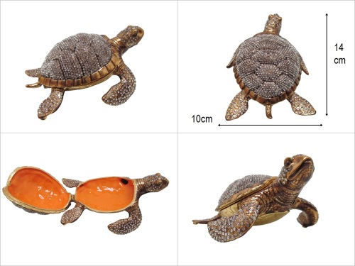 sd51894 swarovski taşlı kaplumbağa kutu - 