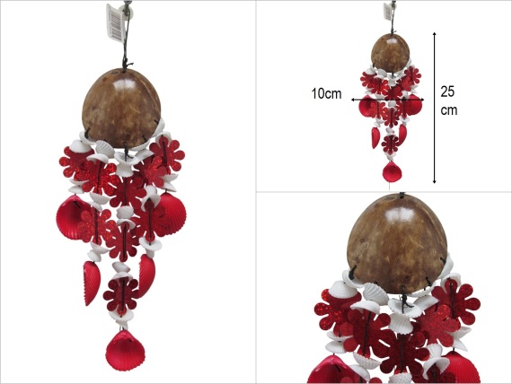 sd51915 coconatlı kırmızı deniz kabuğu duvar aksesuarı - 1