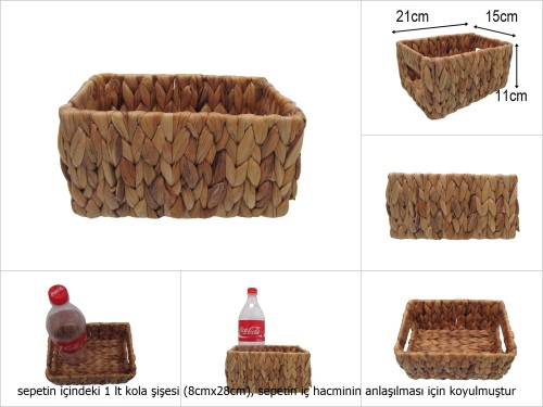 sd51926 dekoratif dikdörtgen no1 düzenleyici organizer hasır sepet - 