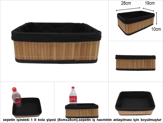 sd51958 dekoratif dikdörtgen no2 düzenleyici bambu sepet - 1