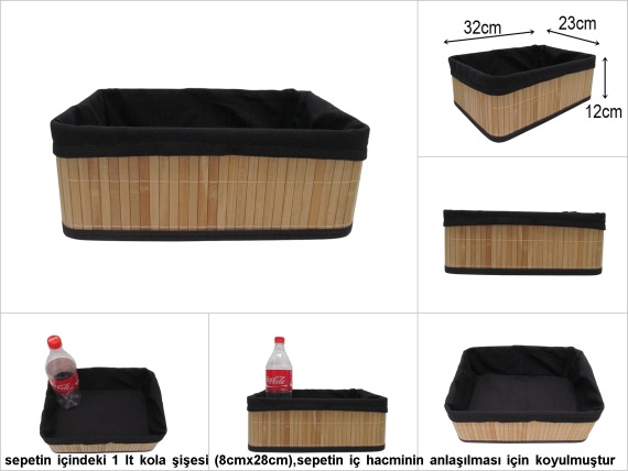 sd51959 dekoratif dikdörtgen no3 düzenleyici bambu sepet - 1