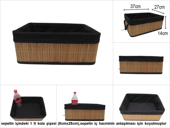 sd51960 dekoratif dikdörtgen no4 düzenleyici bambu sepet - 1