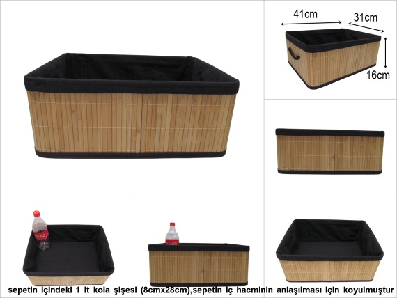 sd51961 dekoratif dikdörtgen no5 düzenleyici bambu sepet - 1