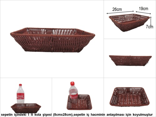 sd51962 rattan görünümlü dikdörtgen pvc sepet - 
