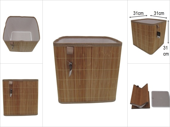 sd51963 katlanan bambu organizer sepet - 1