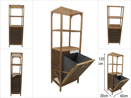 sd52053 öne açılan 3 raflı bambu çamaşırlık - BU ÜRÜN SADECE MAĞAZADAN SATIŞ