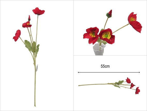 sd52072 yapay kırmızı gelincik çiçeği - 1