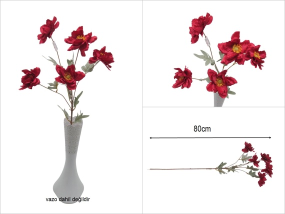 sd52075 yapay kırmızı gelincik çiçeği - 1